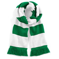 Kelly Green-White - Front - Beechfield Adults Unisex Varsity Scarf