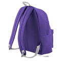 Purple-Light Grey - Back - Bagbase Junior Fashion Backpack - Rucksack (14 Litres) (Pack of 2)