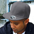 Heather Grey - Back - Result Unisex Core Bronx Original Flat Peak Snapback Solid Colour Cap (Pack of 2)