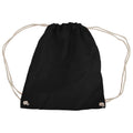 Black - Front - Westford Mill Cotton Gymsac Bag - 12 Litres (Pack of 2)