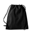 Black-Black - Front - Westford Mill Cotton Gymsac Bag - 12 Litres (Pack of 2)