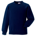 French Navy - Front - Jerzees Schoolgear Childrens Raglan Sleeve Sweatshirt (Pack of 2)