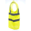 Hi-Vis Yellow - Side - Yoko Unisex Premium Hi-Vis Waistcoat Vest - Jacket (Pack of 2)