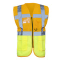 Hi Vis Orange-Hi Vis Yell - Front - Yoko Hi-Vis Premium Executive-Manager Waistcoat - Jacket (Pack of 2)