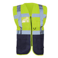 Hi Vis Yellow-Navy - Front - Yoko Hi-Vis Premium Executive-Manager Waistcoat - Jacket (Pack of 2)