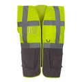 Hi Vis Yellow-Grey - Front - Yoko Hi-Vis Premium Executive-Manager Waistcoat - Jacket (Pack of 2)