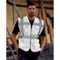 White - Back - Yoko Hi-Vis Premium Executive-Manager Waistcoat - Jacket (Pack of 2)