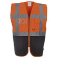 Hi Vis Yellow-Black - Back - Yoko Hi-Vis Premium Executive-Manager Waistcoat - Jacket (Pack of 2)