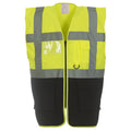 Hi Vis Yellow-Black - Side - Yoko Hi-Vis Premium Executive-Manager Waistcoat - Jacket (Pack of 2)