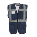 Navy Blue - Back - Yoko Hi-Vis Premium Executive-Manager Waistcoat - Jacket (Pack of 2)