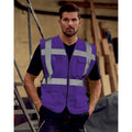 Purple - Back - Yoko Hi-Vis Premium Executive-Manager Waistcoat - Jacket (Pack of 2)