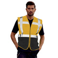 Orange-Black - Back - Yoko Hi-Vis Premium Executive-Manager Waistcoat - Jacket (Pack of 2)