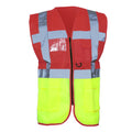 Red-Hi Vis Yellow - Front - Yoko Hi-Vis Premium Executive-Manager Waistcoat - Jacket (Pack of 2)