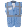 Sky Blue - Front - Yoko Hi-Vis Premium Executive-Manager Waistcoat - Jacket (Pack of 2)