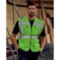 Lime - Back - Yoko Hi-Vis Premium Executive-Manager Waistcoat - Jacket (Pack of 2)