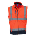 Hi Vis Orange - Side - Yoko Mens Hi Vis Softshell Bodywarmer - Workwear (Pack of 2)