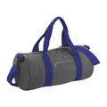 Light Grey-French Navy - Front - Bagbase Plain Varsity Barrel - Duffle Bag (20 Litres) (Pack of 2)