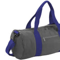 Light Grey-French Navy - Back - Bagbase Plain Varsity Barrel - Duffle Bag (20 Litres) (Pack of 2)