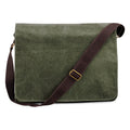 Vintage Military Green - Front - Quadra Vintage Canvas Despatch Bag - 14 Litres (Pack of 2)