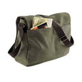 Vintage Military Green - Back - Quadra Vintage Canvas Despatch Bag - 14 Litres (Pack of 2)