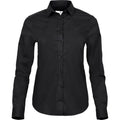 Black - Front - Tee Jays Womens-Ladies Luxury Stretch Shirt