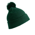 Bottle Green - Front - Result Womens-Ladies Winter Essentials Pom Pom Beanie