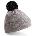 Heather Grey-Black - Back - Beechfield Adults Unisex Snowstar Beanie