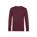 Burgundy - Front - B&C Mens Organic Crew Neck Sweat