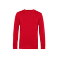 Red - Front - B&C Mens Organic Crew Neck Sweat