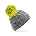 Light Grey-Citron - Front - Beechfield Unisex Adult Apres Beanie