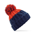 Oxford Navy-Fire Red - Front - Beechfield Unisex Adult Apres Beanie