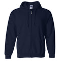 Navy - Front - Gildan Heavy Blend Unisex Adult Full Zip Hooded Sweatshirt Top