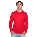 Red - Side - Fruit of the Loom Mens Iconic 150 Classic Long-Sleeved T-Shirt