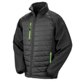 Black-Lime Green - Front - Result Unisex Adult Compass Softshell Gilet