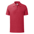 Heather Red - Front - Fruit Of The Loom Mens Iconic Polo Shirt