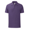 Heather Purple - Front - Fruit Of The Loom Mens Iconic Polo Shirt