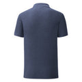 Heather Navy - Back - Fruit Of The Loom Mens Iconic Polo Shirt