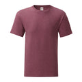 Burgundy Heather - Front - Fruit Of The Loom Mens Iconic 150 T-Shirt