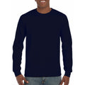 Gold - Close up - Gildan Mens Plain Crew Neck Ultra Cotton Long Sleeve T-Shirt