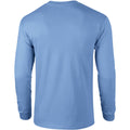 Dark Chocolate - Close up - Gildan Mens Plain Crew Neck Ultra Cotton Long Sleeve T-Shirt