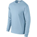 Red - Close up - Gildan Mens Plain Crew Neck Ultra Cotton Long Sleeve T-Shirt