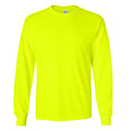 Dark Heather - Side - Gildan Mens Plain Crew Neck Ultra Cotton Long Sleeve T-Shirt