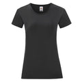 Black - Front - Fruit of the Loom Womens-Ladies Iconic 150 T-Shirt