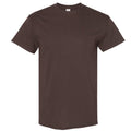 Dark Chocolate - Front - Gildan Mens Heavy Cotton Short-Sleeved T-Shirt