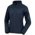 Navy - Front - Result Genuine Recycled Womens-Ladies Printable Soft Shell Jacket