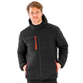 Black-Orange - Back - Result Genuine Recycled Mens Compass Padded Winter Jacket