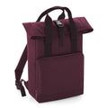 Burgundy - Front - Bagbase Roll Top Twin Handle Backpack