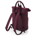 Burgundy - Side - Bagbase Roll Top Twin Handle Backpack