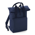 Navy Dusk - Front - Bagbase Roll Top Twin Handle Backpack