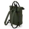 Olive Green - Side - Bagbase Roll Top Twin Handle Backpack